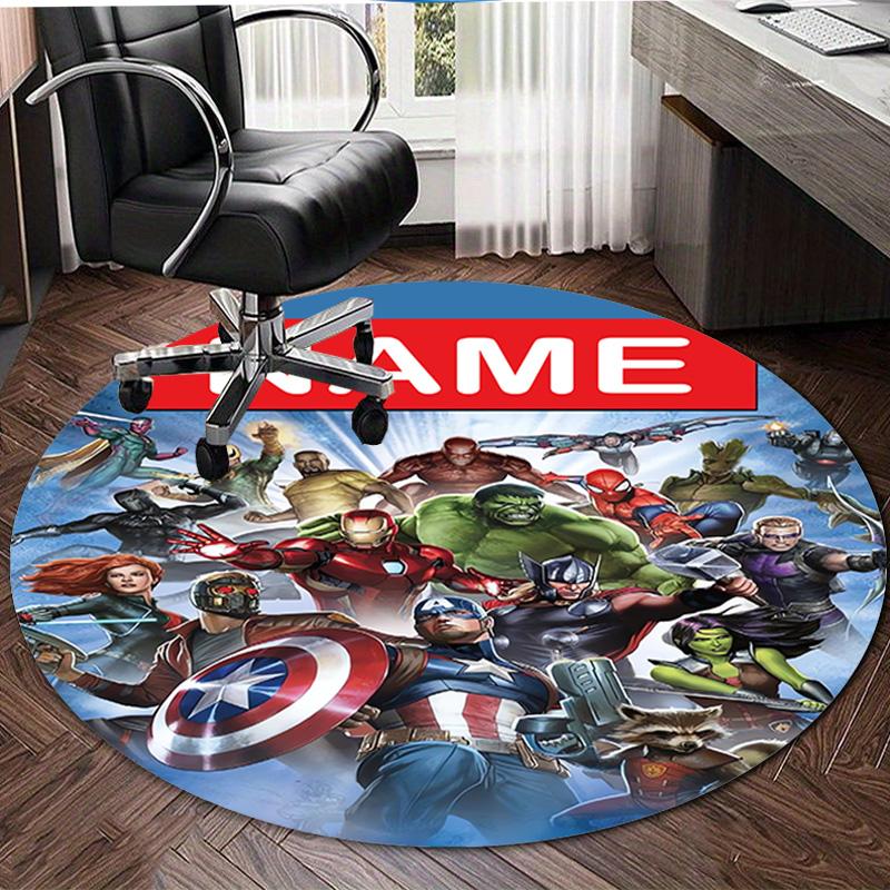 Personalized M-Marvel Round Chair Office Rug - Perfect for Mat, Office Chair & More - Ideal Gift for Birthdays and Holidays