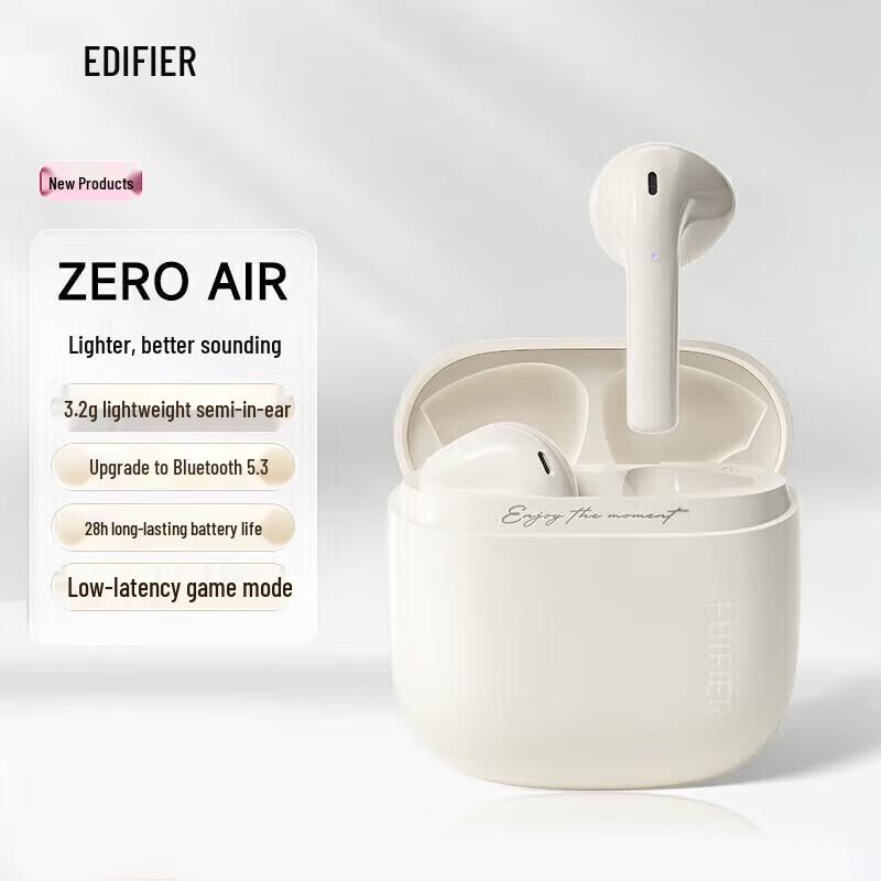 EDIFIER Zero Air Wireless Semi-in-Ear Bluetooth 5.3 Earbuds