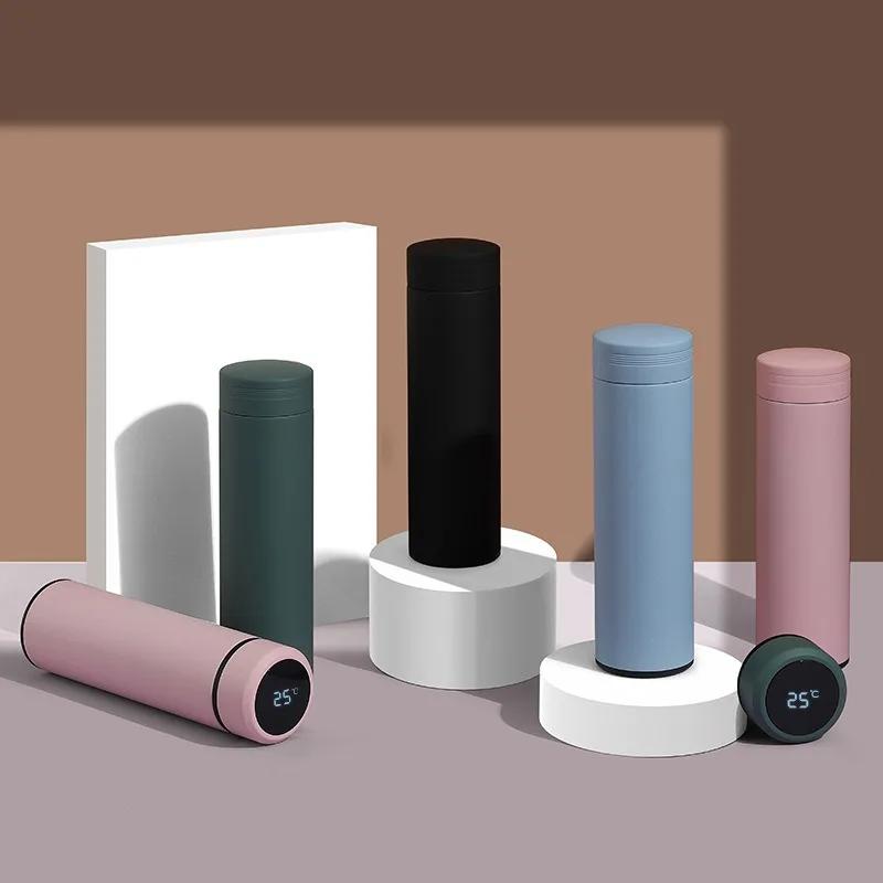 Умная бутылка для воды 500 мл, термос из нержавеющей стали, дисплей температуры, герметичные термосы, кофейная чашка, кружка для молока, Рождественский подарок