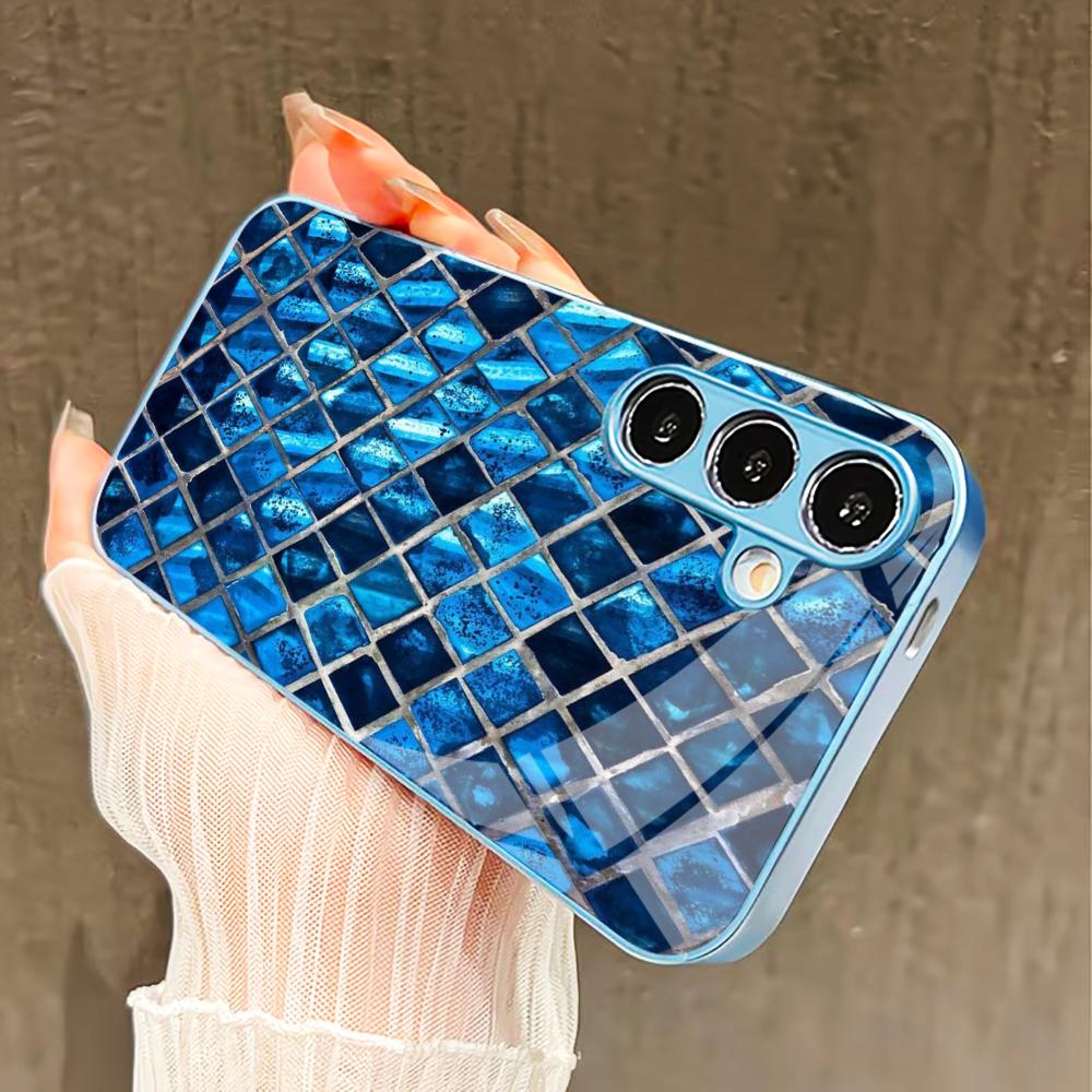 Чехол для телефона с узором гибискус для Samsung Galaxy S26 S25 S24 S23 S22 FE Ultra Plus Встроенное стекло ощущение голой панели Мужской Бизнес