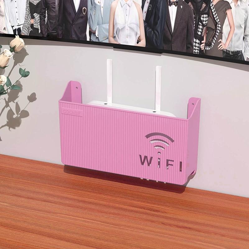 Sturdy Plastic Shelf Organizers Holds Router TV Box Optimizes Desk Space