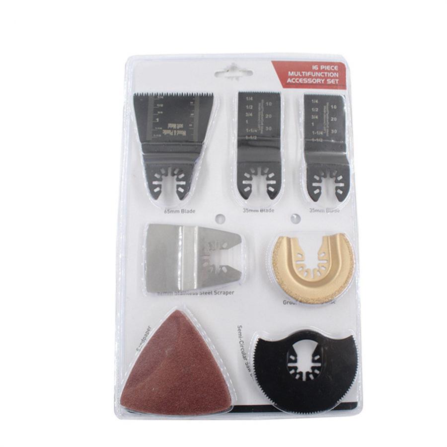 16 шт. Многофункциональные аксессуары для пильных полотен Колеблющийся набор Мульти Быстросъемный Шлифовальный Режущий инструмент Для Реноватора Электроинструменты