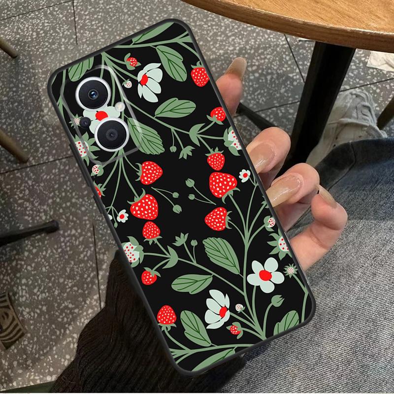 Клубника Для OPPO Reno 14F 13F 12F 11F 10 11 12 13 14 Pro 7 8 Lite 8T OPPO Find X5 X6 X8 X9 Pro Чехол