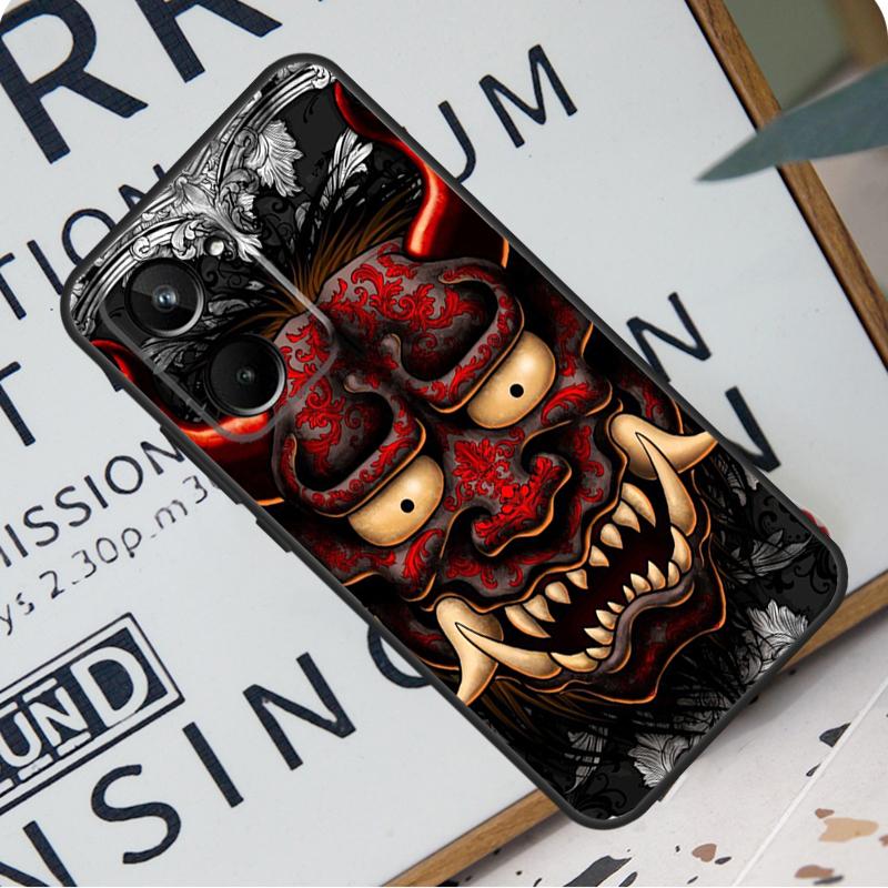 Japanese Hannya Mask For Realme 12 11 10 9 Pro Plus GT5 GT Neo 6 C55 C53 C51 C35 C33 C30 C25s C21Y C31 C67 Case