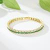 Высококачественные ювелирные изделия Элегантный браслет с покрытием из золота 14 карат Браслеты с зеленым квадратным цирконием