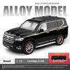 Модель автомобиля Toyota Land Cruiser Alloy в масштабе 1/18, детская игрушка с аутентичными звуками и огнями, коллекционная модель премиум-класса для автолюбителей