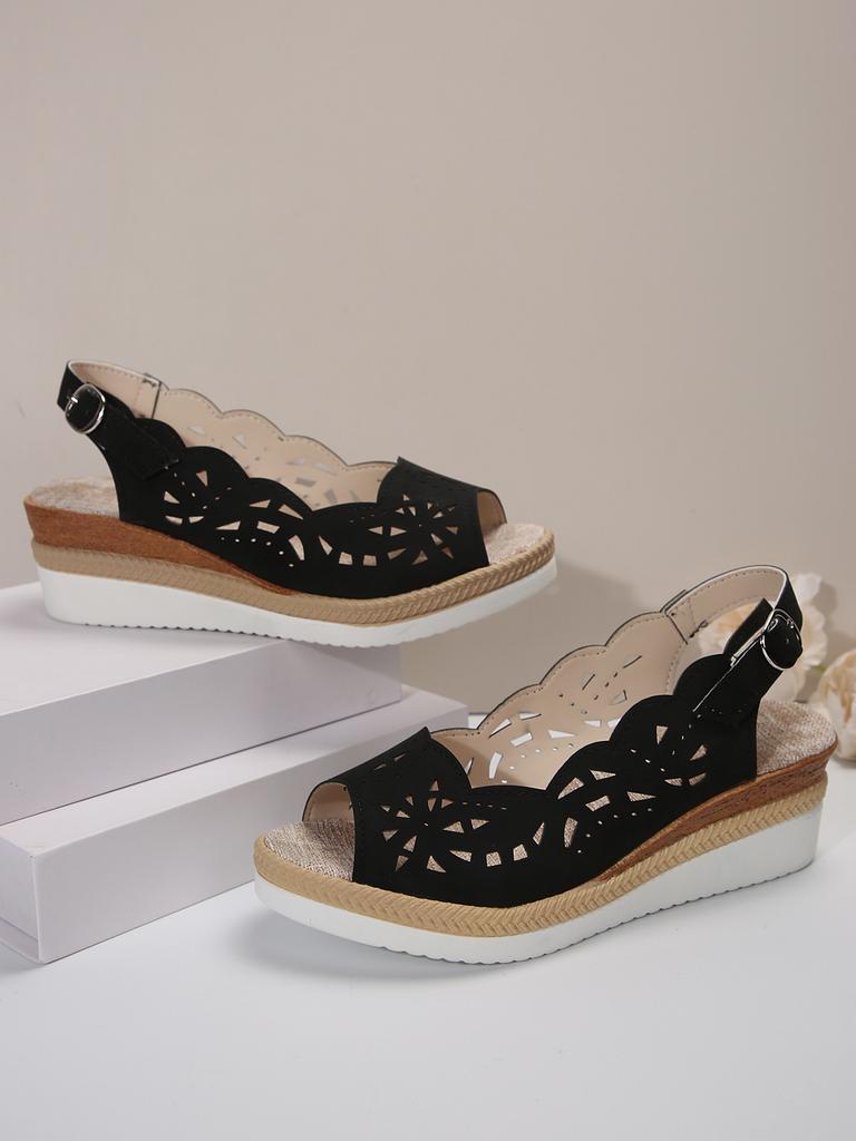 2025 Independent Station New European and American Sandals Large Size Foreign Trade Hemp Rope Bow Heel Casual Sandals Women's Shoes