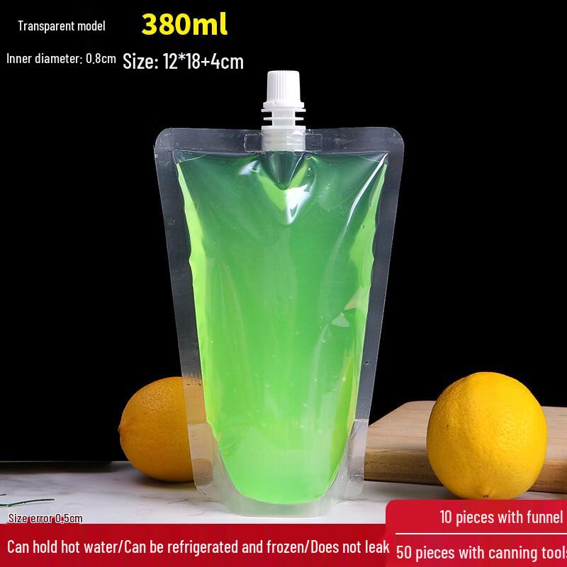 Disposable Transparent Beverage Spout Pouch
