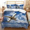 Пододеяльник из трех частей с самолетами, комплект постельного белья с 3D цифровой печатью, покрывало на четыре сезона