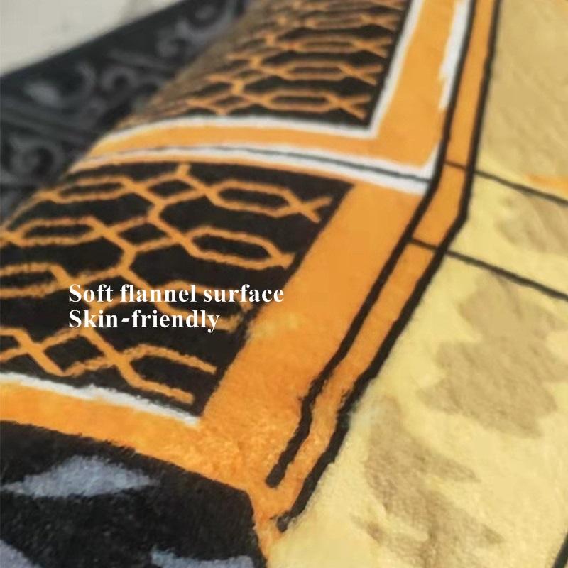 Кристаллический бархатный мусульманский молитвенный коврик с принтами, одеяло для поклонения Рамадану, утепленное мягкое одеяло с тиснением на коленях, портативные дорожные коврики