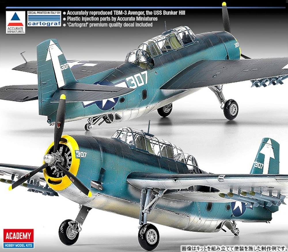 ACADEMY Avenger USS Bunker Hill Plastic Model 12285 1/48 TBM-3