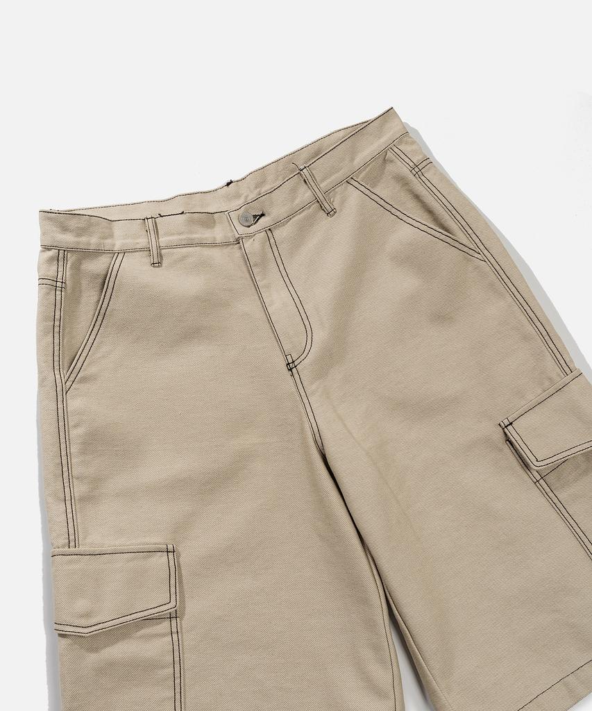 VASTIC Wide Cargo Denim Bermuda Pants_Beige