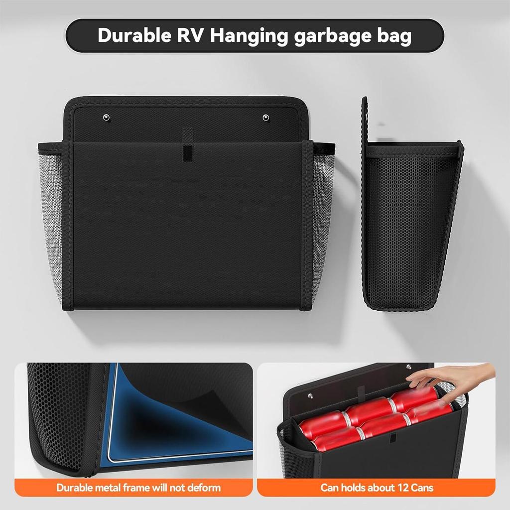 2PCS RV Shoe Storage Rack, Wall Mount Organizer with Pocket Bag for Camping Motorhome Kitchen Office Door