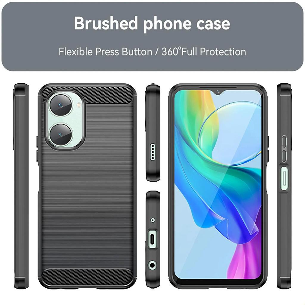 Phone Case For Vivo Y28s ,flexible Tpu Fiber Protective Cover For Vivo Y28s