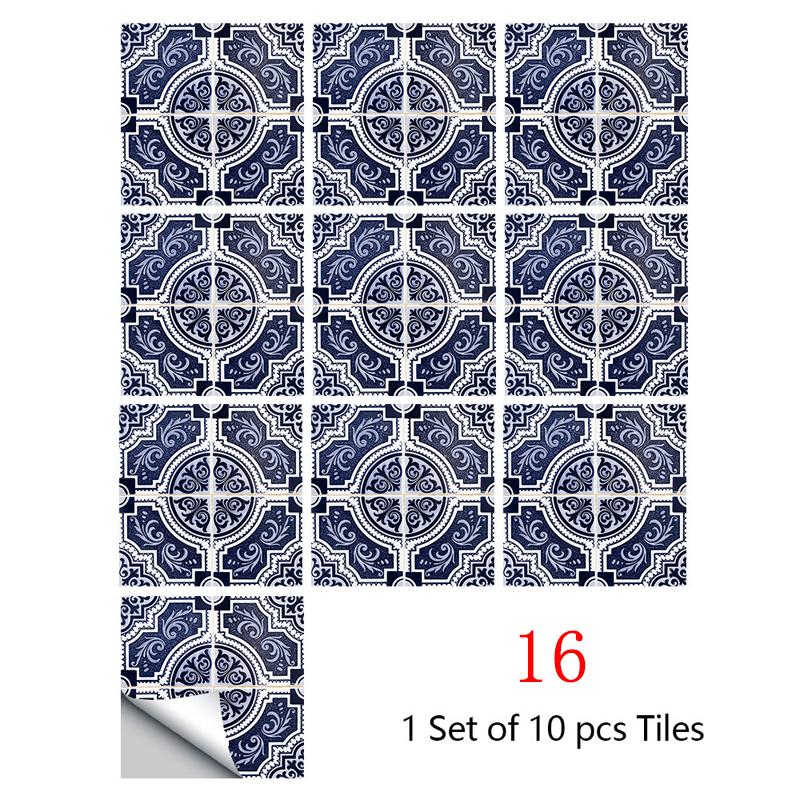 10 шт., кухонные украшения, плитка, наклейки, стикер на стену, водонепроницаемый цветок, плитка, домашний декор