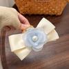 Elegant Korean Style Bow Hair Clip In Stylish Colors With Pearl Detail For Women