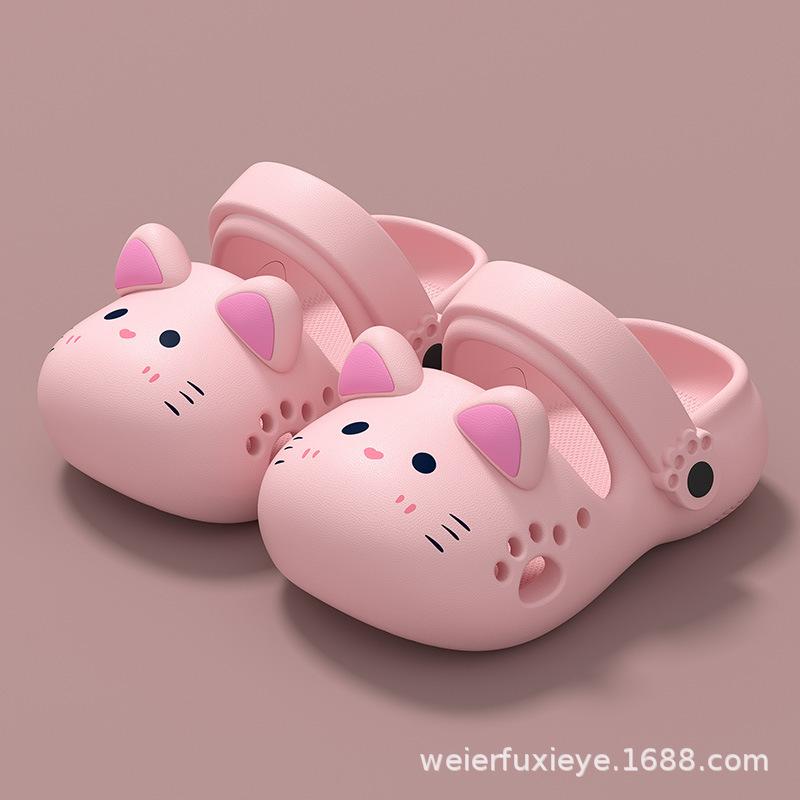 Children's Summer Cartoon Cute Clogs for Boys and Girls, Outdoor Closed-Toe Non-Slip Soft Sole Infant Baby Sandals