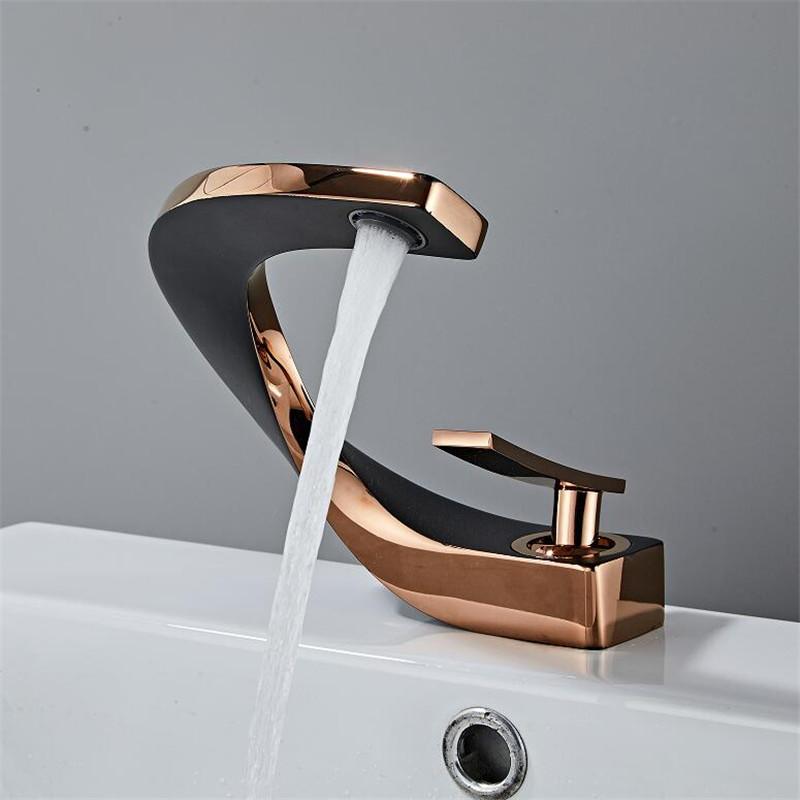 Tuqiu Basin Faucet Modern Black Bathroom Mixer Tap Brushed Gold/Nickel/Chrome Wash Basin Faucet Hot and Cold Sink Faucet New
