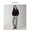 Jiuzi Anna Women's Simple Slouchy Fleece-Lined Curved Knife Pants