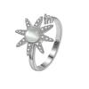 Women Hexagram Spinner Ring Anti Anxiety Stress Relief Zircon Rotatable Band Jewelry For Calming