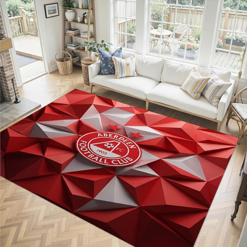 Aberdeen FC Design Crystal Velvet Carpet Cozy Non?Slip Printed Rug For Bedroom Living Room Entrance
