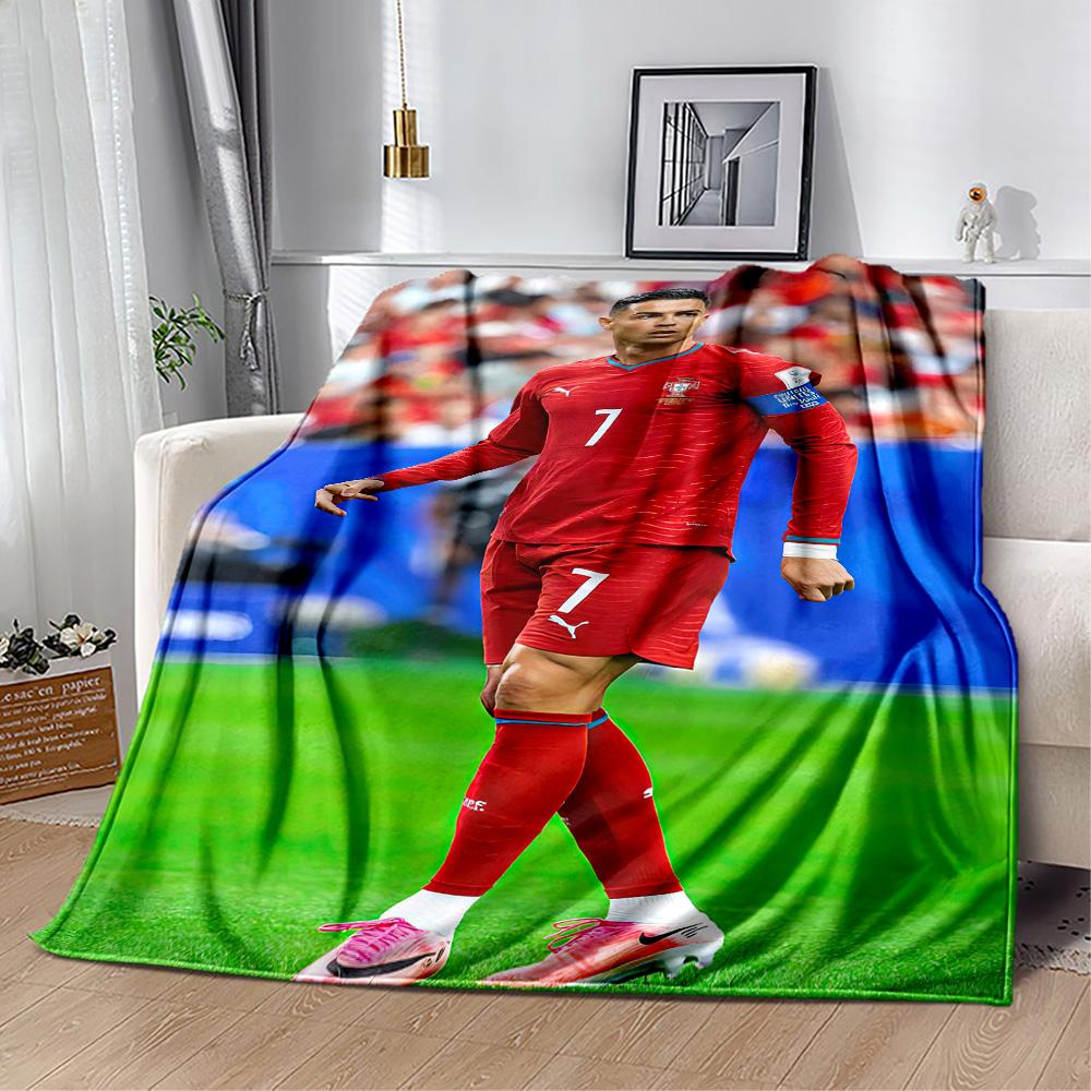 Cristiano Ronaldo Blanket Comfortable Great For Picnics Sofa Couch For All Seasons Digital Print Gift For Travel Home Birthdays