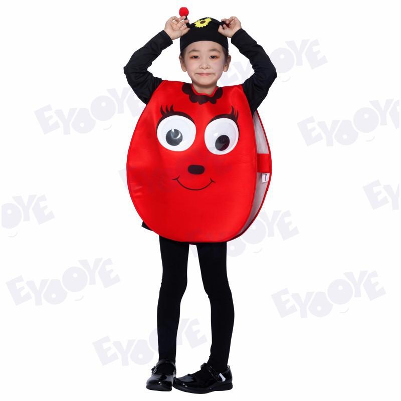 Kids Halloween Costume Set - Ladybug Bee Black Cat Outfit Preschool Stage Performance Dress-Up Play