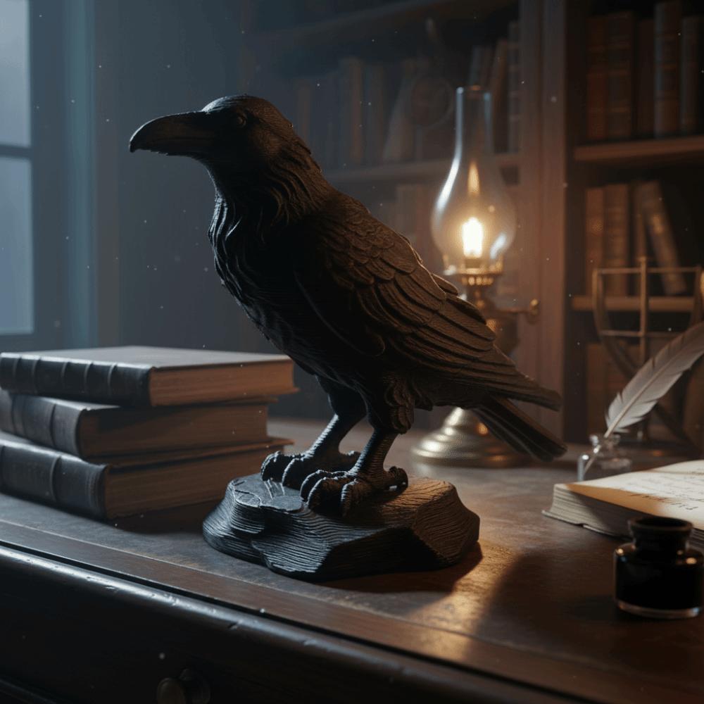 3D Printed Simulation Crow Model Raven Prop Bird Ornaments Craft Crow Statue Crafts Farm