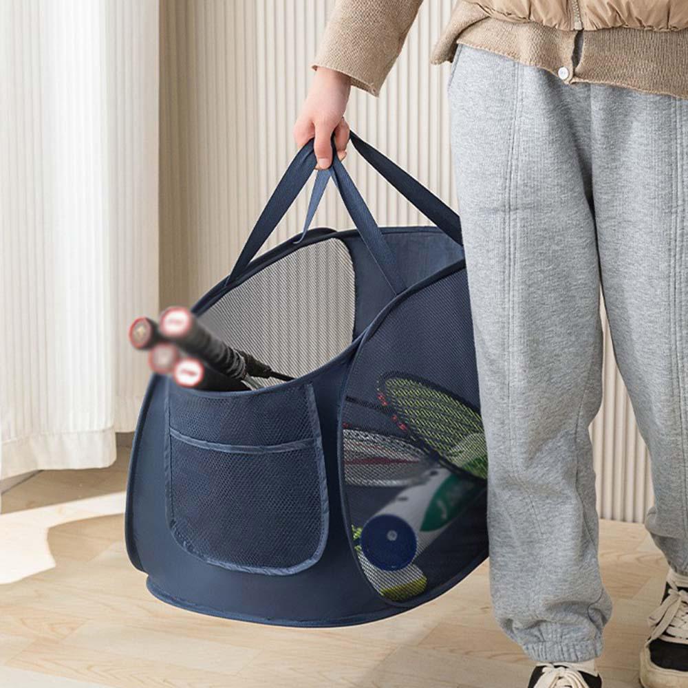 Horizontal Foldable Laundry Basket Mesh Cloth Breathable Laundrys Hamper Large Capacity Storage Baskets Home Accessories