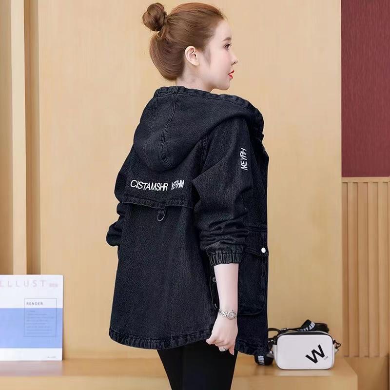 Осенняя джинсовая куртка, пальто, женская винтажная ветровка с длинными рукавами, женская длинная джинсовая куртка, свободная верхняя одежда, топы 4XL