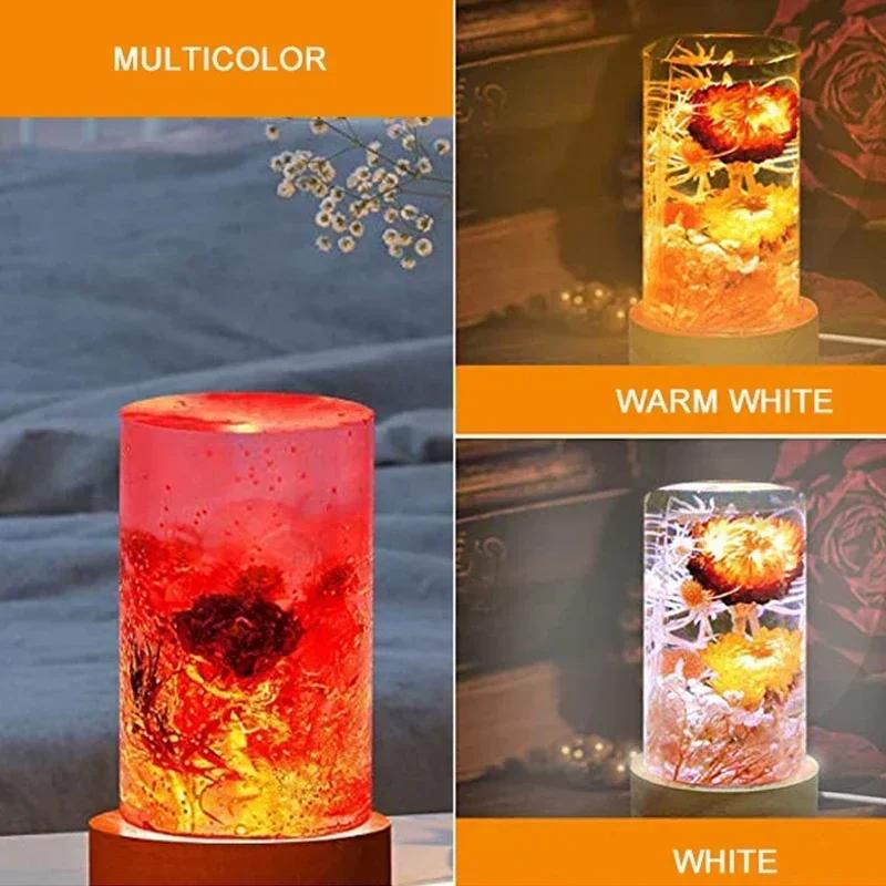 1-4PCS 6/8/10CM Round Wooden LED Night Light Base 3D Decorative Wooden Holder Display Stand Crystals Glass Ball Acrylic Decor