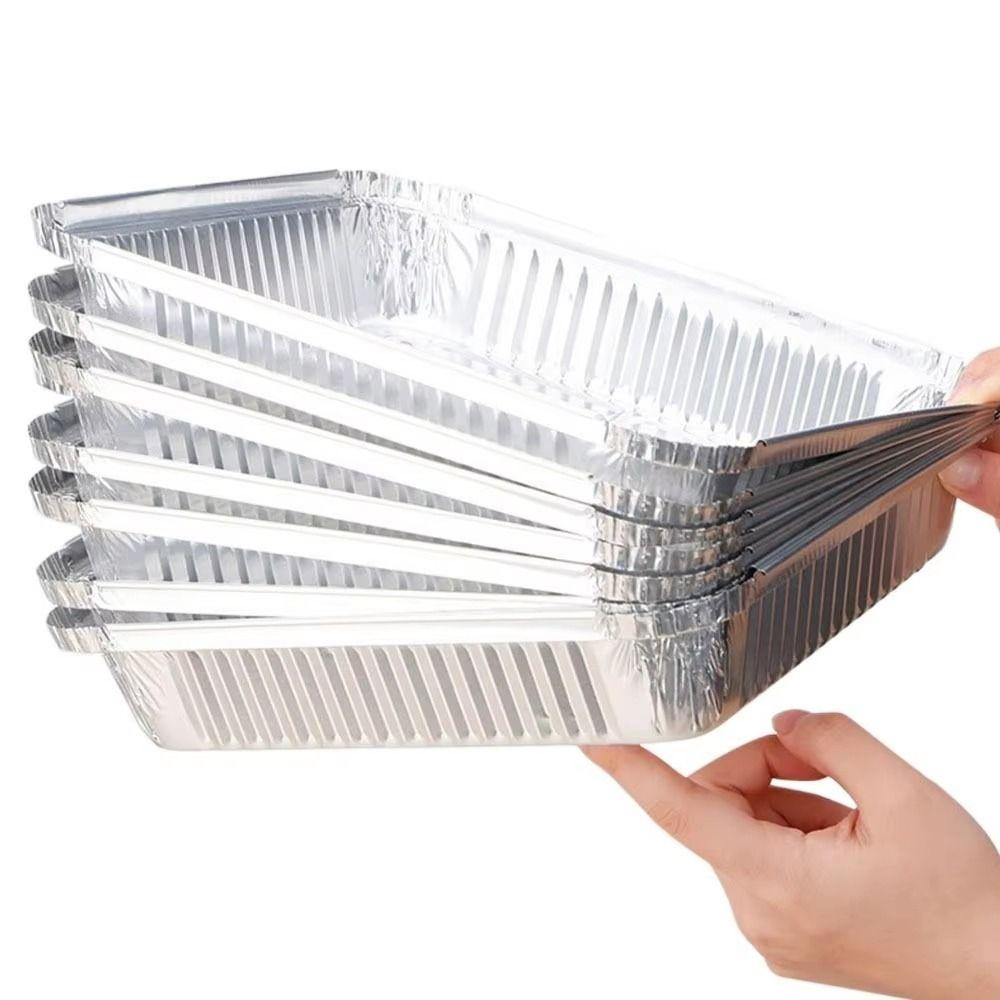 30Pcs Reusable Aluminum Foil Box Non-stick Square Baking Pan Recyclable Foil Pans  Roasting