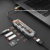 6 в 1 Type C Hub с прозрачным дизайном USB 3.0 адаптер для ноутбука MacBook Расширение портов Быстрая передача данных