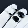 Black Onyx & Black Spinel Gemstone Earrings, 925 Sterling Silver Earrings, Silver Earrings For Gift, Dangle Drop Earrings For Birthday Gifts