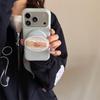 Магнитный чехол-держатель для iPhone 17/16/15/14 Pro Max с рисунком кота в горошек - Девичий дизайн