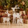 Decorative Wooden Elk Sign 3Pcs/Set Christmas Table Sign, Rustic Reindeer Family Tabletop Decoration, Seasonal Home Decor Jute Rope Bow Centerpiece