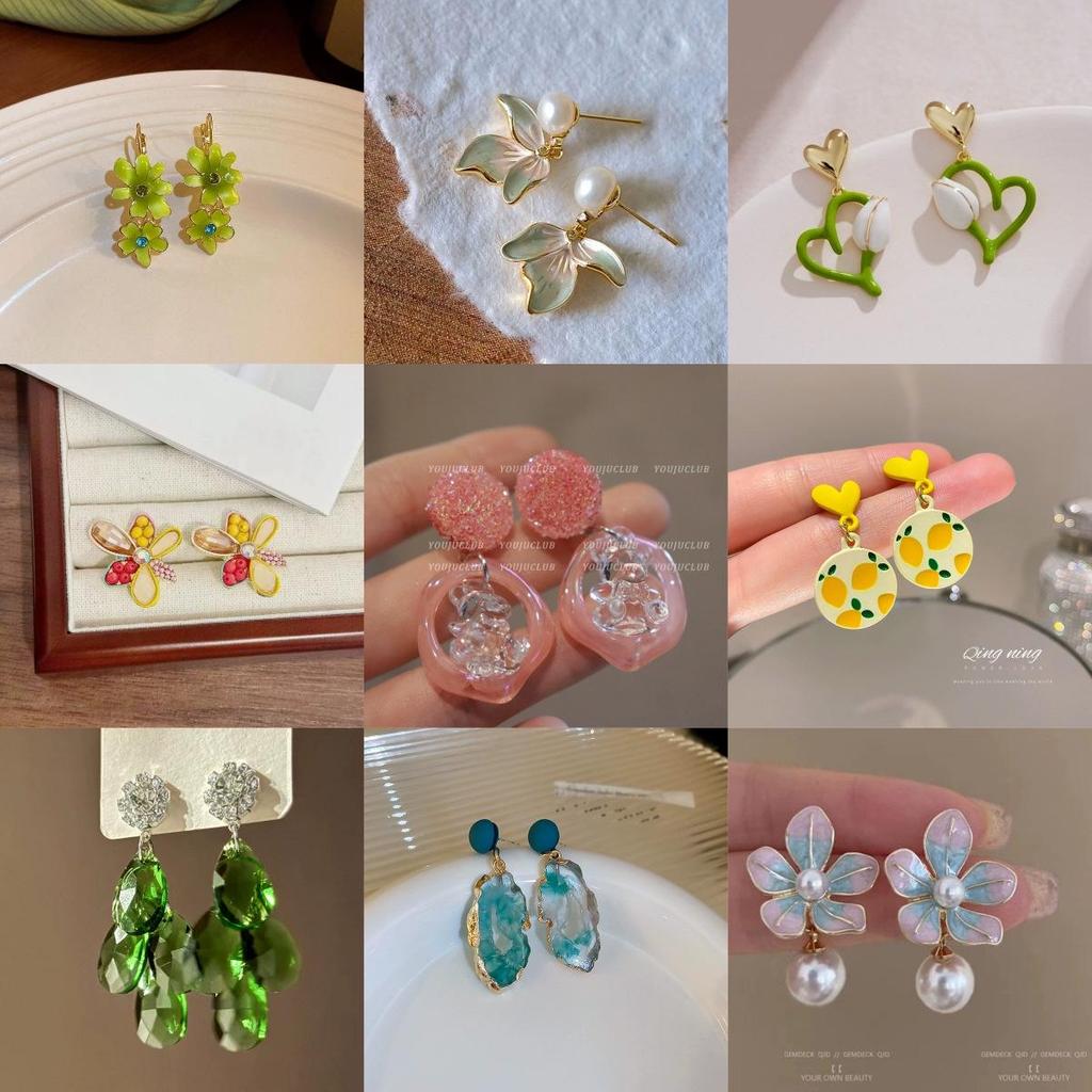 Серьги-гвоздики Silver Needle Dongdaemun Fresh Colorful - Простые, Универсальные, Роскошные гвоздики с ощущением высокого класса