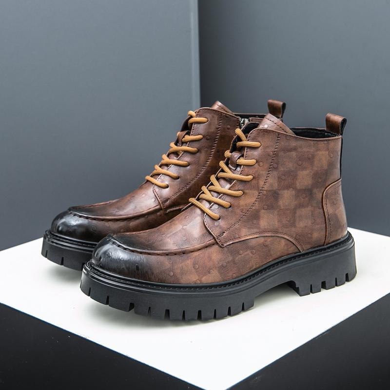 Мужские ботинки Chukka, водонепроницаемые кожаные повседневные ботинки Oxford на шнуровке, повседневная обувь для мужчин