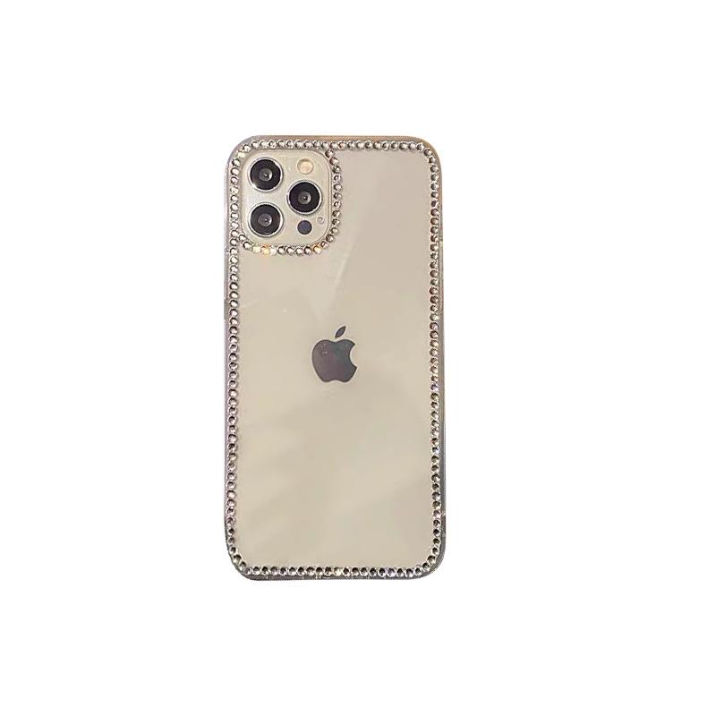 Прозрачный чехол для мобильного телефона со стразами Подходит для Iphone15Promax Легкая роскошь Apple 16Pro Защита от падения Креативный 14 Женские модели