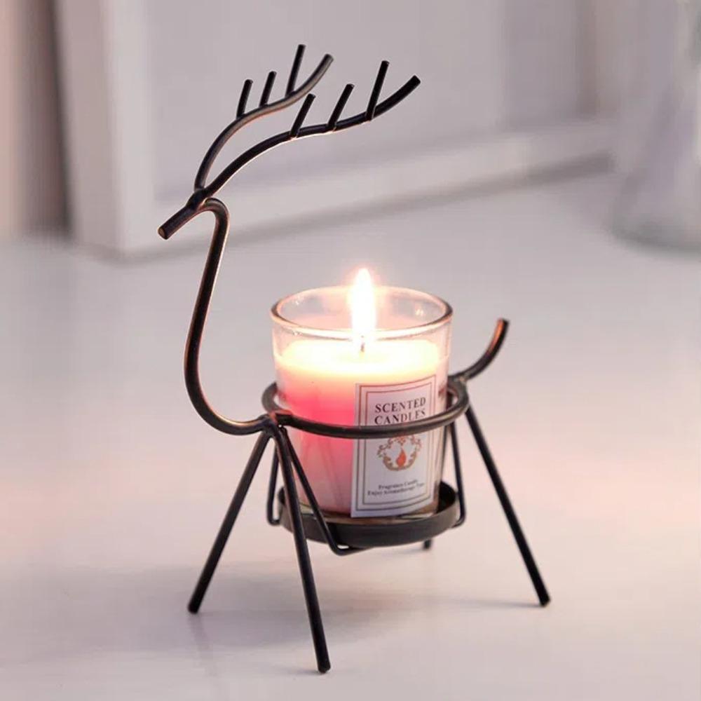 Table Decor Reindeer Candlestick Christmas Gift Deer Candle Holder Christmas Candlestick Home