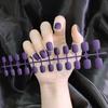 24PCS Short Round Frosted Matte Fake Nails DIY Solid Color Nail Stickers Finished Products Removable Waterproof Wearable Nail Stickers