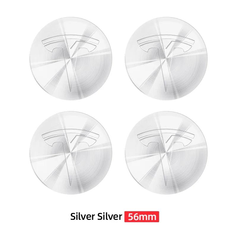 4Pcs 56mm Car Wheel Center Hub Caps Emblem Stickers Auto Rim Cover Accessories For Tesla Model 3 S X Y Roadster SpaceX
