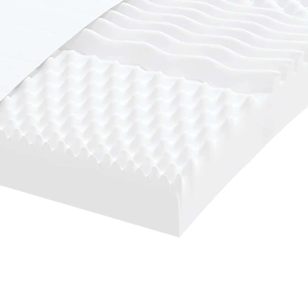Vidaxl Materac Piankowy, Biały, 100X220Cm, 7-Strefowy, Twardość 20 Ild
