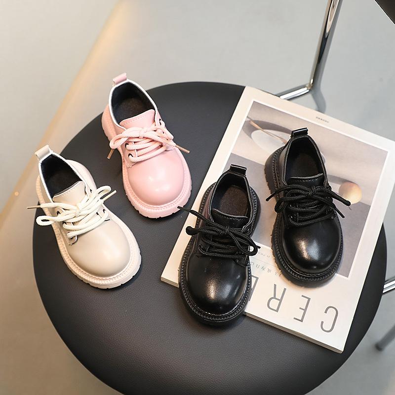 2024 Обувь для школы для девочек, униформа, британская мода для мальчиков, детская мода, повседневные мокасины с круглым носком, нескользящая детская обувь