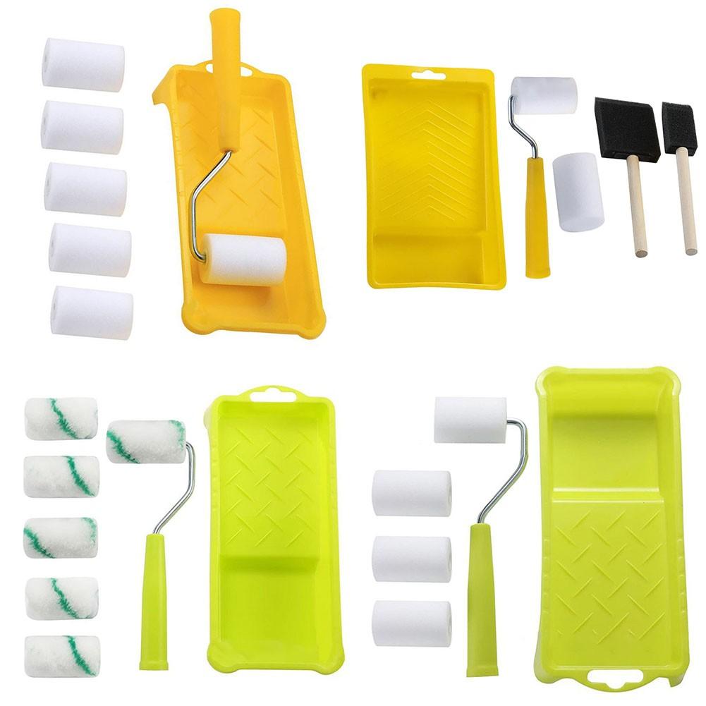 Foam Paint Roller Kit Painting Repair Brush Small Paint Roller Tray Set