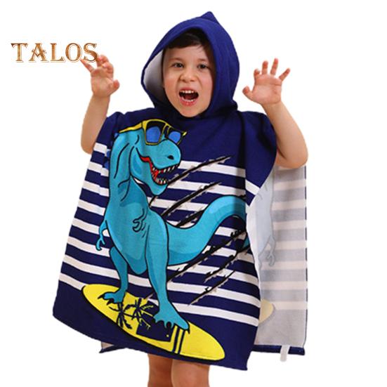 Hooded Kids Towel Cute Cartoon Bathrobe Exquisite Pattern Highly Absorbent Friendly To Skin Foldable Toddler Bathrobe