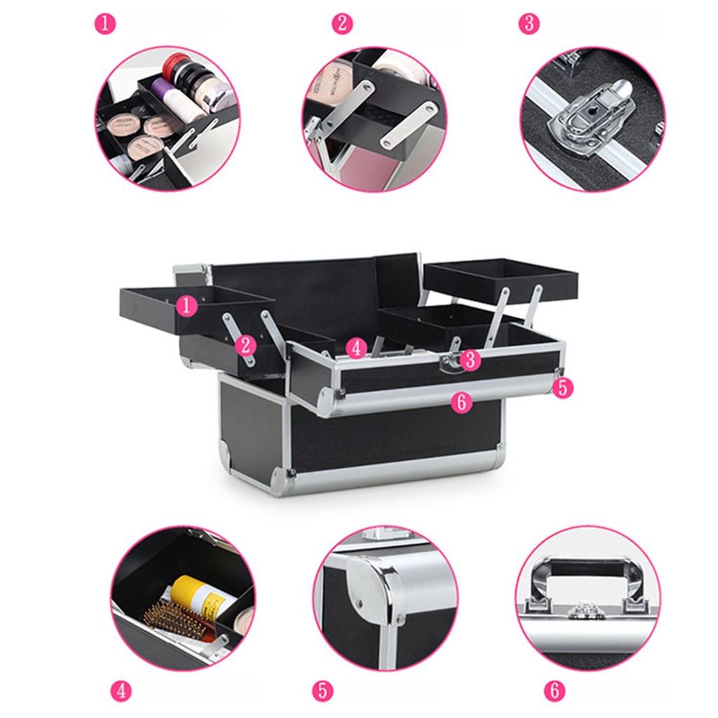 Professional Large Capacity Suitcases Portable Cosmetic Box for Cosmetics Women Travel Makeup Bags Box Manicure Cosmetology Case
