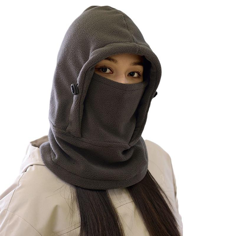 Флисовый шарф-маска цельная термошапка мужская для активного отдыха, лыж, зимы, женская спортивная шапка