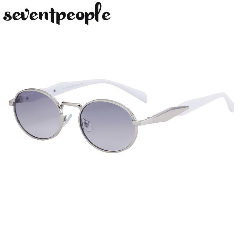 Vintage Metal Frame Round Sunglasses Women Luxruy Brand Designer Fashion Oval Sun Glasses For New In Retro Shades Eyewear