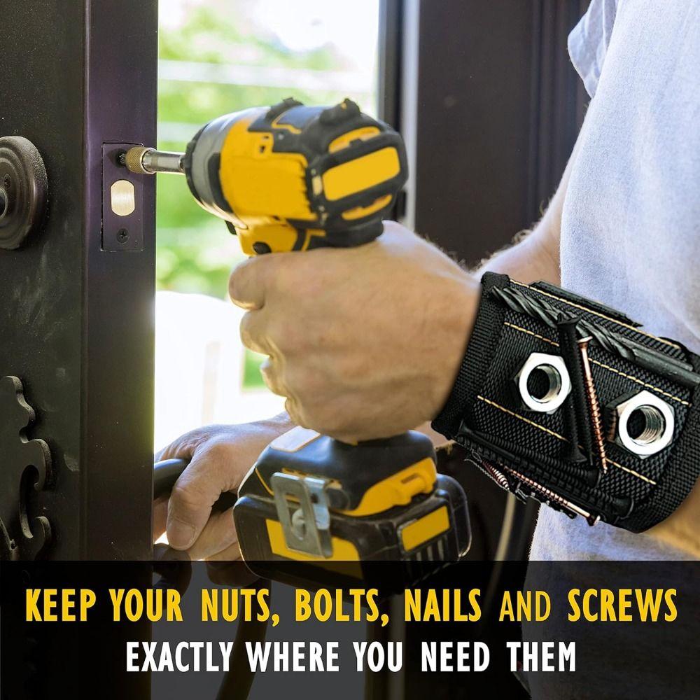 Adjustable Repair Brief Case Convenient Magnets Tool Belts Super Strong Magnetic Wrist Band Men
